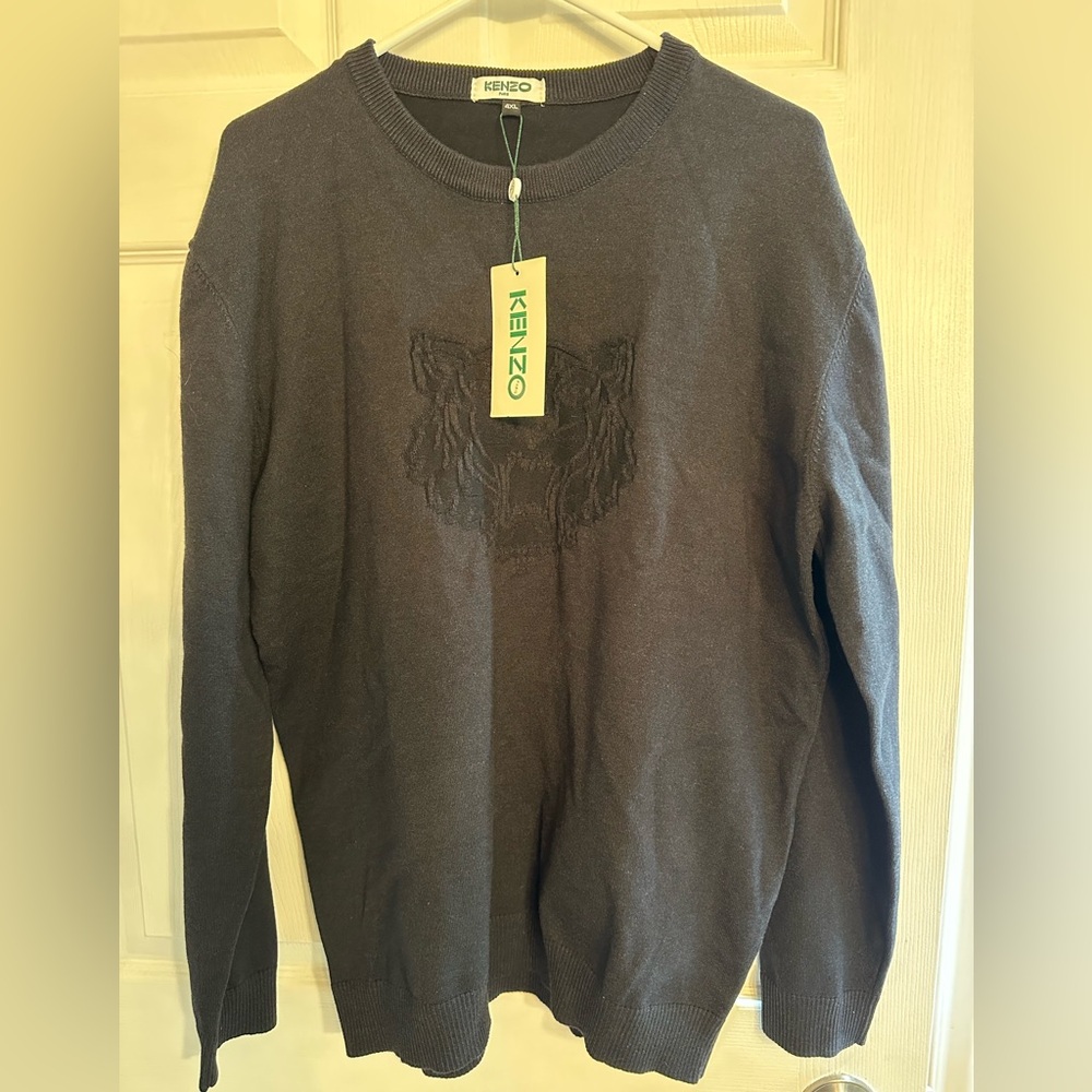 Kenzo Paris Black  Tiger Knit Sweater | New With Tags ptp22.5
